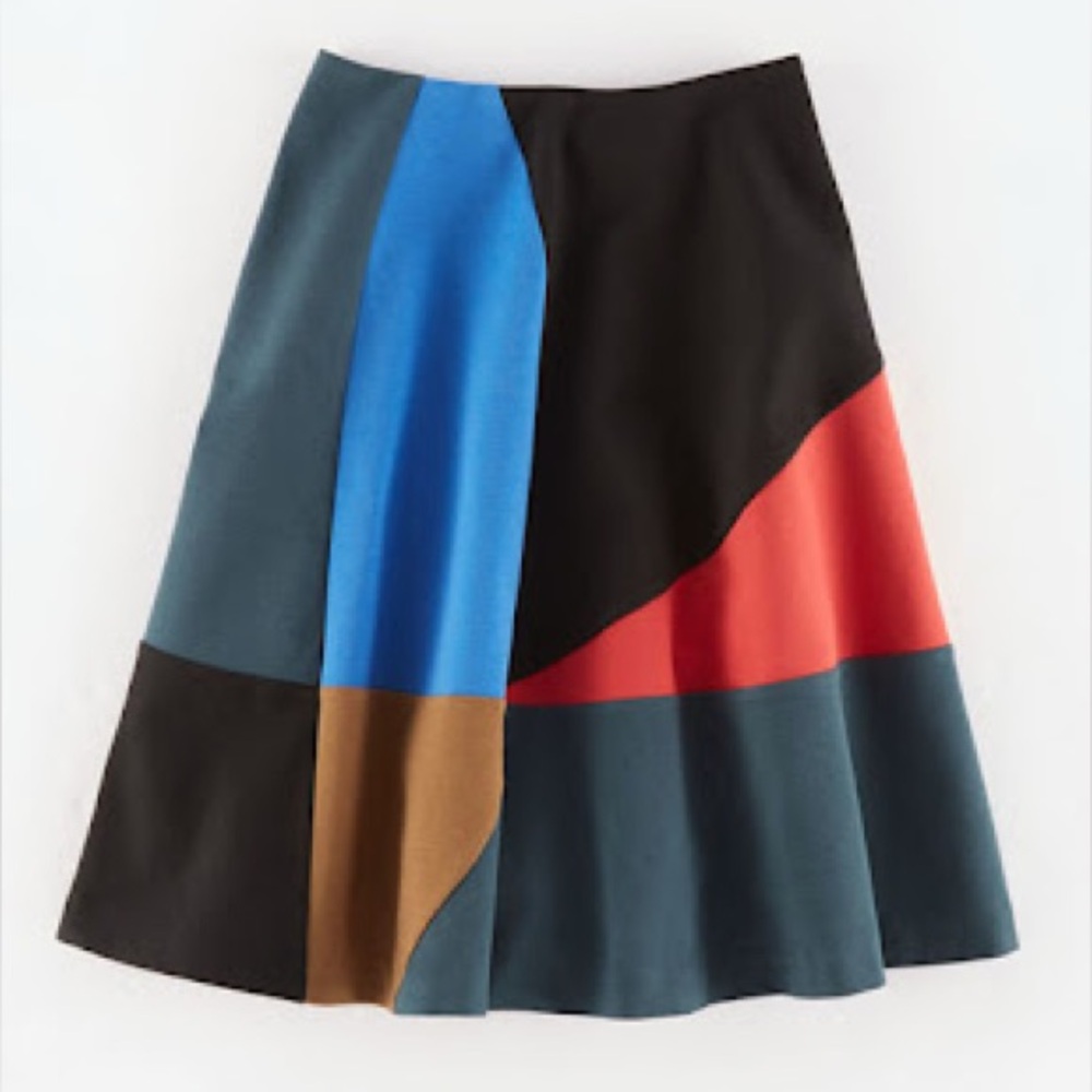 Boden Alice Ponte Color Block A-line Skirt